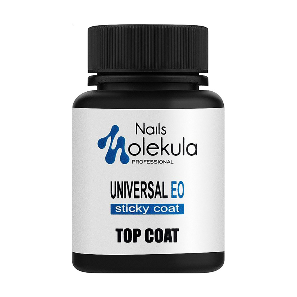 Фінішне покриття для гель-лаку Nails Molekula Professional Universal EO Top Coat з липким шаром, 30 мл